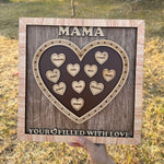 Family Heart Sign - Mother's Day - Grandma - Grandchildren - Wooden Sign perfect for Mothers Day