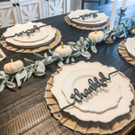 Wooden Place Cards For Family Gathering Holiday Table Decoration