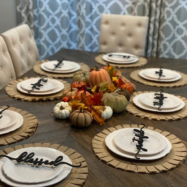 Wooden Place Cards For Family Gathering Holiday Table Decoration