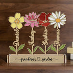 Personalized Birth Month Flower Wood Birth Flower Garden Christmas Gift For Grandma