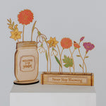 Engraved Birth Month Flower Garden Decorative Piece for Home and Housewarming Gift Christmas Gift For Mom Grandma