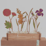 Engraved Birth Month Flower Garden Decorative Piece for Home and Housewarming Gift Christmas Gift For Mom Grandma