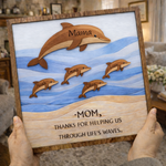 Dolphin Wood Sign in Gold Gift for Mom
