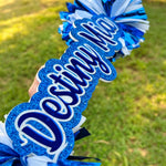 Custom Cheer Stick Sign With Pom Poms Personalized School Spirit Accessory