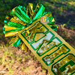 Custom Cheer Stick Sign With Pom Poms Personalized School Spirit Accessory