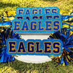 Custom Cheer Stick Sign With Pom Poms Personalized School Spirit Accessory