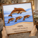 Dolphin Wood Sign in Gold Gift for Mom
