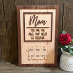 "MOM YOU ARE THE PIECE THAT HOLDS US TOGETHER" Puzzle Mom with Kids Sign
