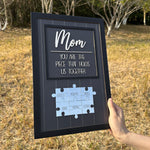 "MOM YOU ARE THE PIECE THAT HOLDS US TOGETHER" Puzzle Mom with Kids Sign