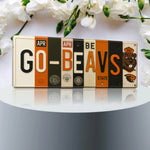 Go-Beavs License Plate Sign – Oregon State Beavers Metal Wall Art | OSU, Orange & Black Fan Cave, Dorm and Tailgate Decor (16×6)