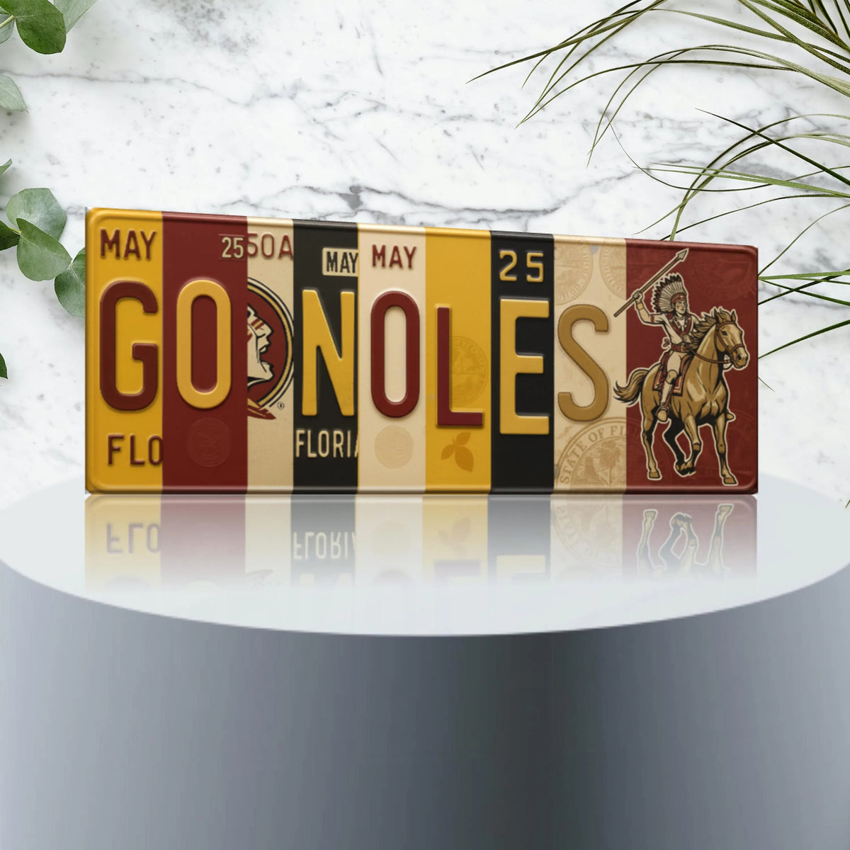 GO NOLES Metal Sign – Florida State FSU, License Plate Art