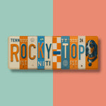 Rocky Top License Plate Sign – Tennessee Volunteers Metal Wall Art | UTK, Big Orange & White Dorm, Fan Cave and Game Day Decor (16×6)