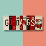 Go Dawgs License Plate Sign – Georgia Bulldogs Metal Wall Art | UGA, Red & Black Fan Cave, Dorm and Game Day Decor (16×6)