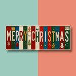 Merry Christmas Metal Sign – Holiday Decor, 16x6 License Plate Style Wall Art, Printed Aluminum with Pre-Drilled Holes, Farmhouse Christmas