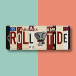 Roll Tide License Plate Sign – Alabama Crimson Tide Metal Wall Art | UA Dorm Decor & Game‑Day Fan Cave Gift 16×6