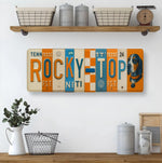 Rocky Top License Plate Sign – Tennessee Volunteers Metal Wall Art | UTK, Big Orange & White Dorm, Fan Cave and Game Day Decor (16×6)