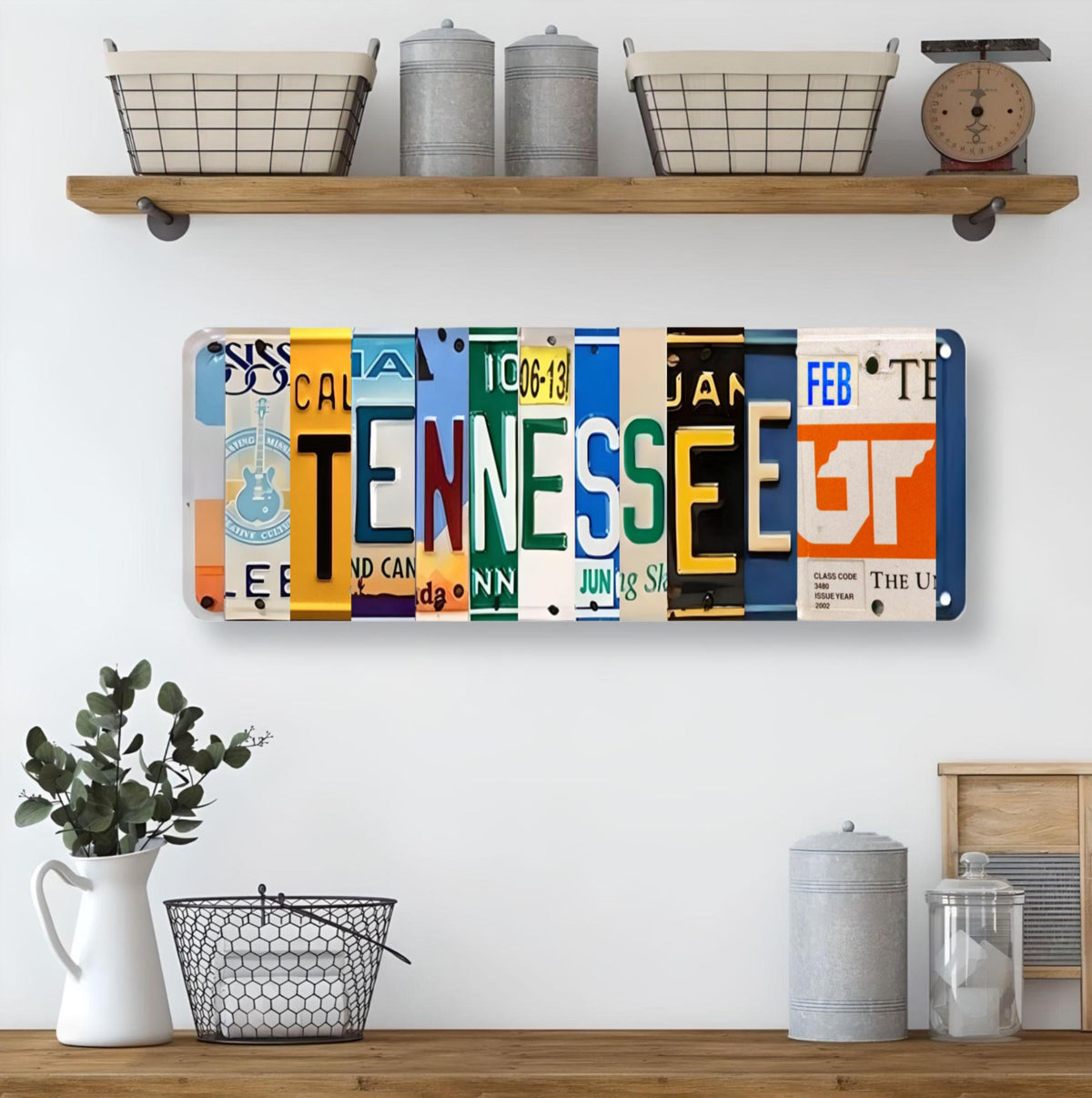 Tennessee Volunteers License Plate Sign, 16x6 Metal Wall Art