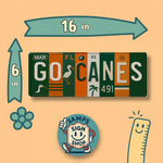 Miami Hurricanes Metal Sign – Florida Decor, Metal Wall Art, Orange Green,