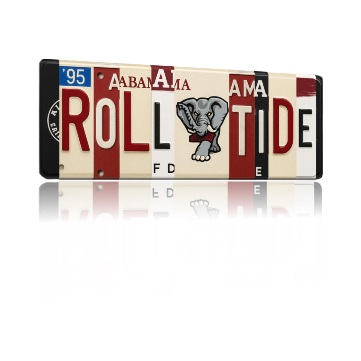 Roll Tide License Plate Sign – Alabama Crimson Tide Metal Wall Art | UA Dorm Decor & Game‑Day Fan Cave Gift 16×6