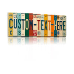 Custom License Plate Sign, Personalized Name Wall Art, 16x6 Metal Decor
