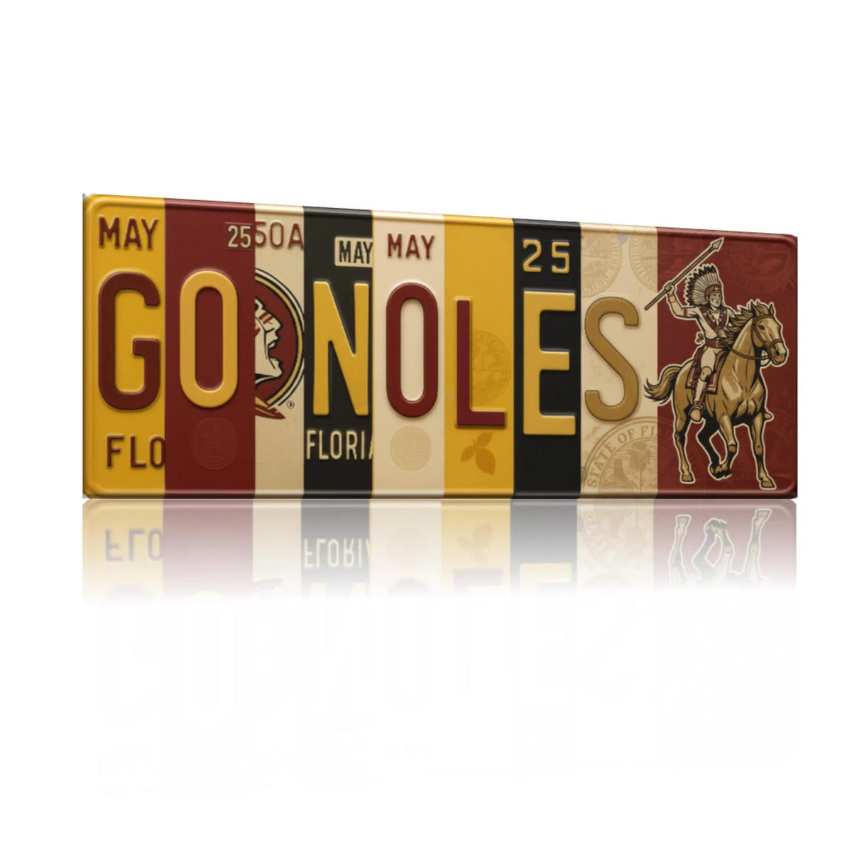 GO NOLES Metal Sign – Florida State FSU, License Plate Art