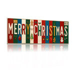Merry Christmas Metal Sign – Holiday Decor, 16x6 License Plate Style Wall Art, Printed Aluminum with Pre-Drilled Holes, Farmhouse Christmas