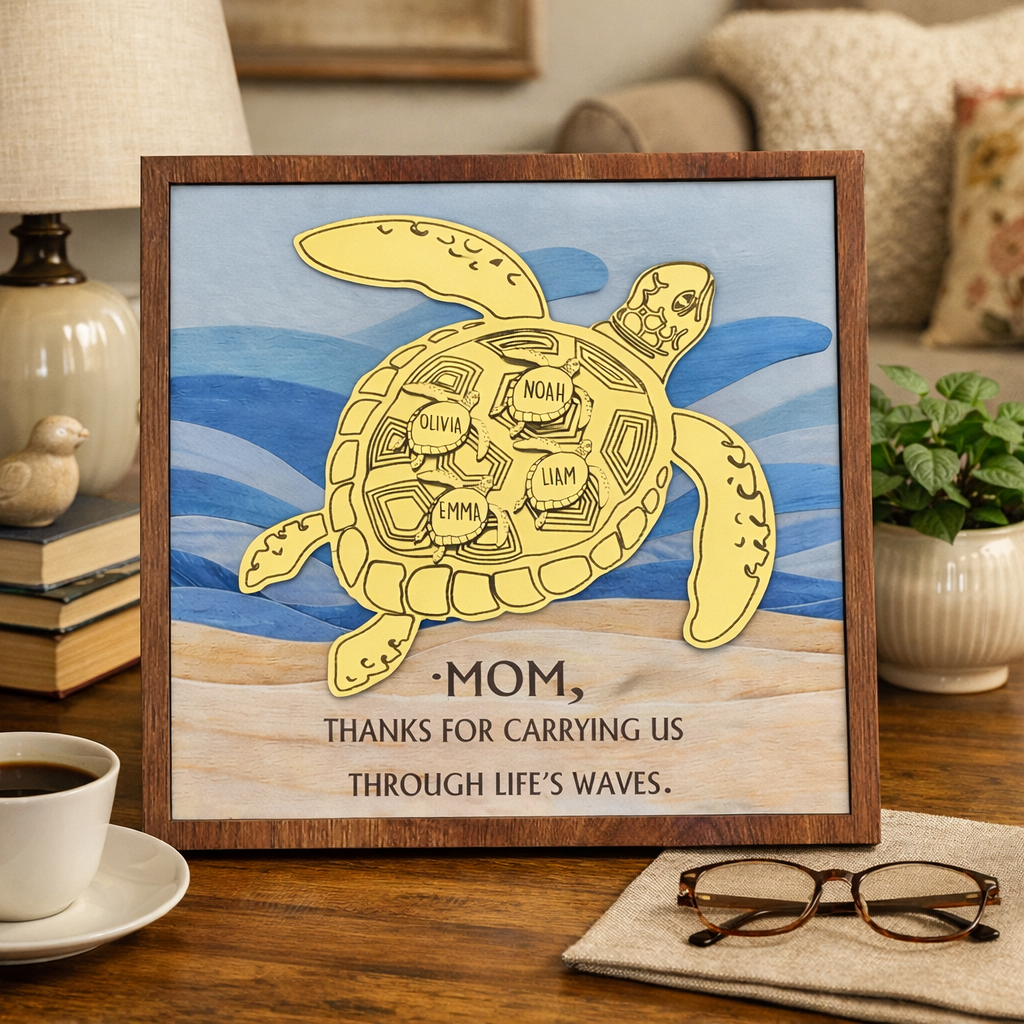 Sea Turtle Wood Sign Gift for Mom or Grandma