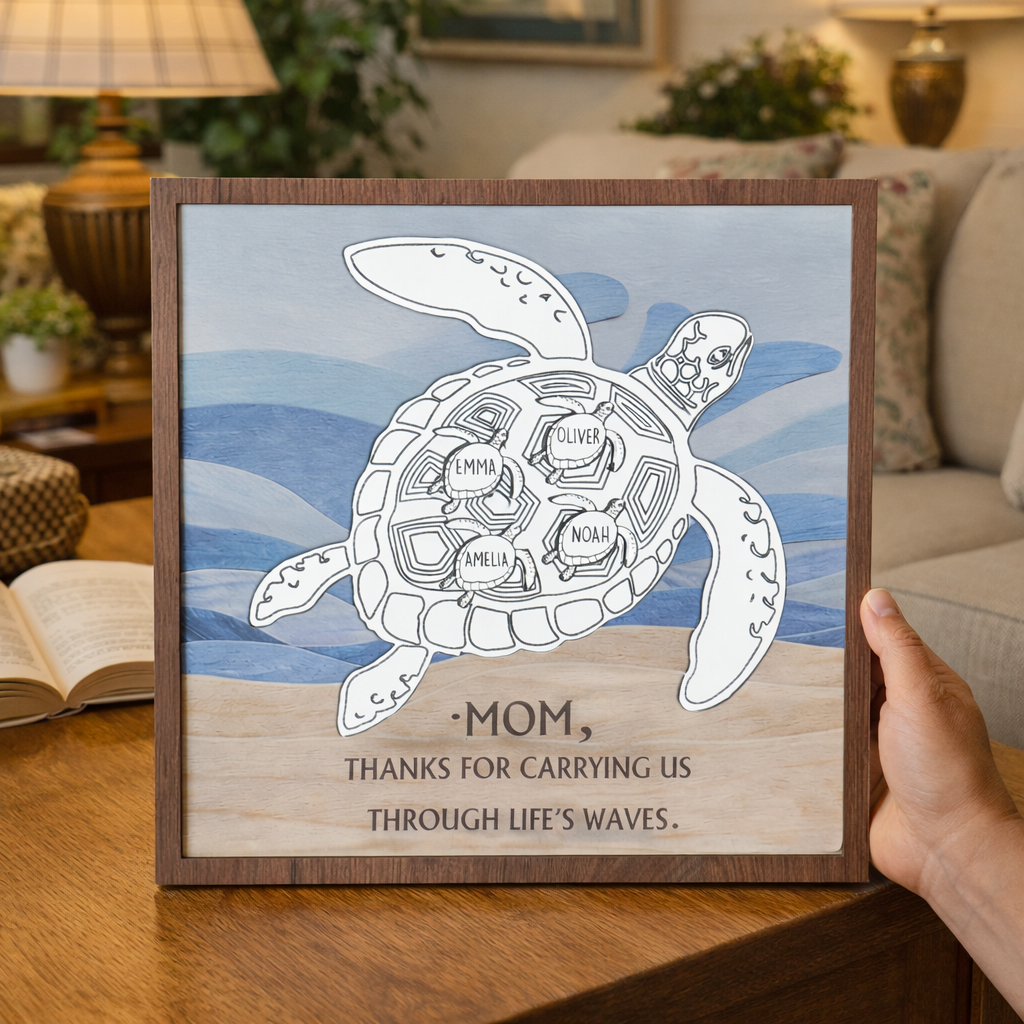 Sea Turtle Wood Sign Gift for Mom or Grandma