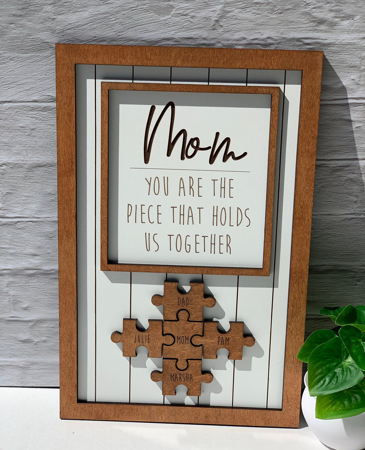 Wooden Puzzles Sign Personalized Gift For Mom