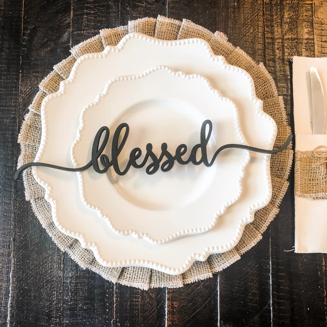 Wooden Place Cards For Family Gathering Holiday Table Decoration
