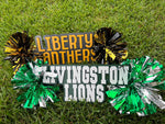Personalized Cheer Stick with Poms: Game Day Spirit Sign