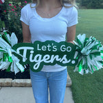 Let's Go Personalized Cheer Sign, Spirit Stick, Game Day Decor