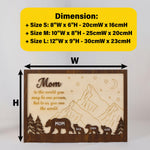 Mom Personalized Wooden Gift Name Puzzle, Mom Bear Frame, Bear Family Wood Sign, Mother's Day Gift From Kids Daughter Son