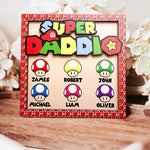 Father's Day Wooden Sign, Personalized Dad Sign, Super Daddio Wooden Sign