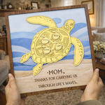 Sea Turtle Wood Sign in Silver Gift for Mom or Grandma