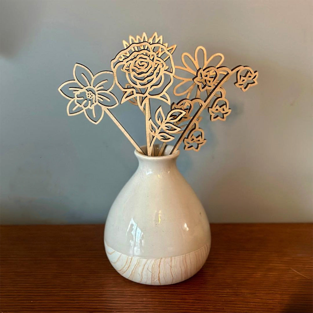 Personalized Wood Birth Flower Garden Custom Christmas Gift For Grandma Mom Gift