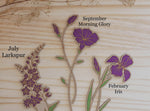 Engraved Birth Month Flower Garden Decorative Piece for Home and Housewarming Gift Christmas Gift For Mom Grandma