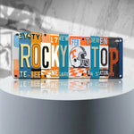 Rocky Top License Plate Sign – Tennessee Volunteers Metal Wall Art | UTK Dorm & Fan Cave Decor Gift 16×6