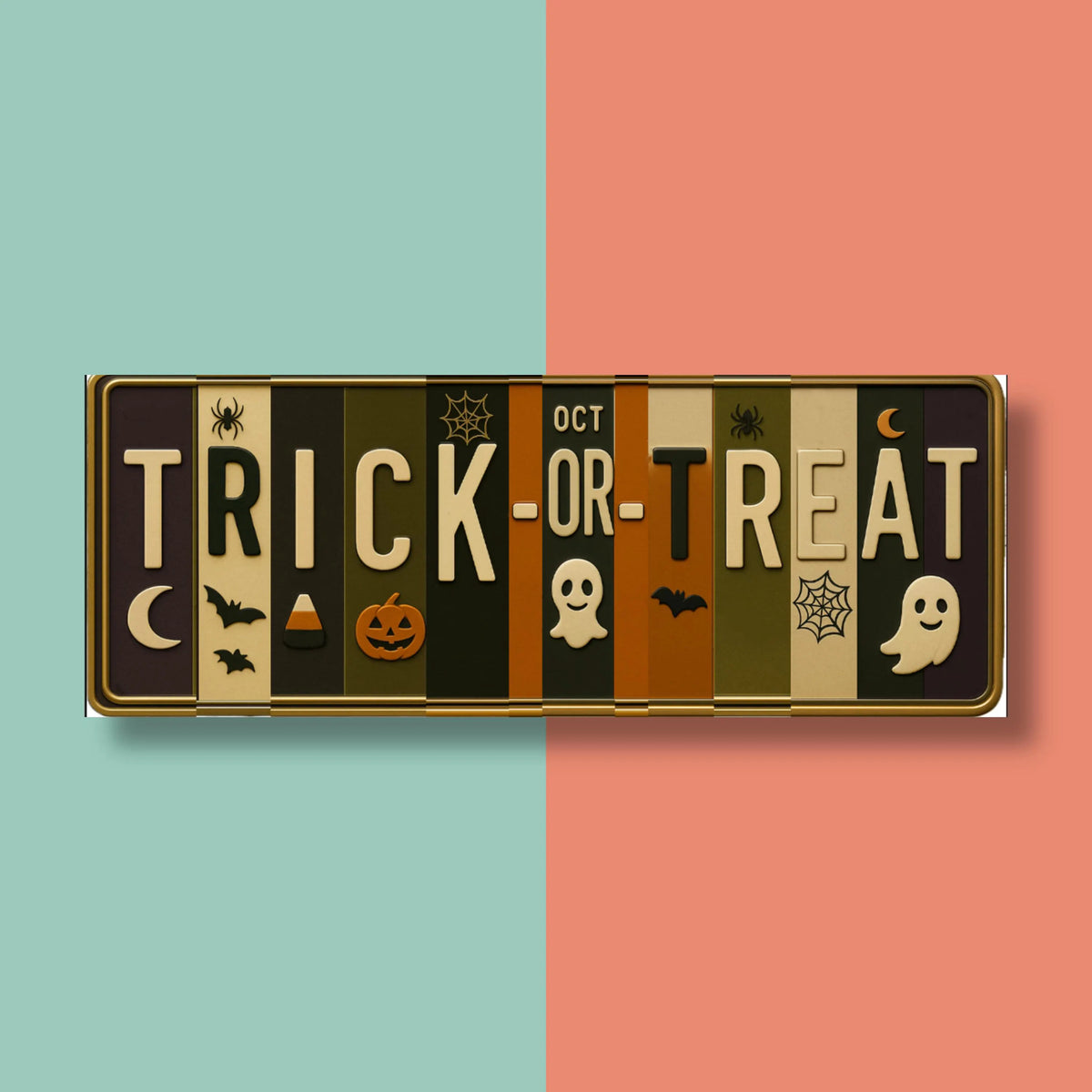Trick-or-Treat Halloween Metal Sign | Vintage Farmhouse Style