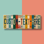 Custom License Plate Sign, Personalized Name Wall Art, 16x6 Metal Decor