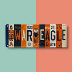 War Eagle License Plate Sign – Auburn Tigers Metal Wall Art | Orange and Navy Fan Cave, Dorm & Game Day Decor (16×6)