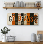 Go-Beavs License Plate Sign – Oregon State Beavers Metal Wall Art | OSU, Orange & Black Fan Cave, Dorm and Tailgate Decor (16×6)
