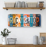 Rocky Top License Plate Sign – Tennessee Volunteers Metal Wall Art | UTK Dorm & Fan Cave Decor Gift 16×6