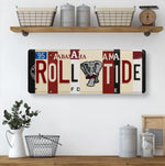 Roll Tide License Plate Sign – Alabama Crimson Tide Metal Wall Art | UA Dorm Decor & Game‑Day Fan Cave Gift 16×6