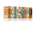 Rocky Top License Plate Sign – Tennessee Volunteers Metal Wall Art | UTK, Big Orange & White Dorm, Fan Cave and Game Day Decor (16×6)