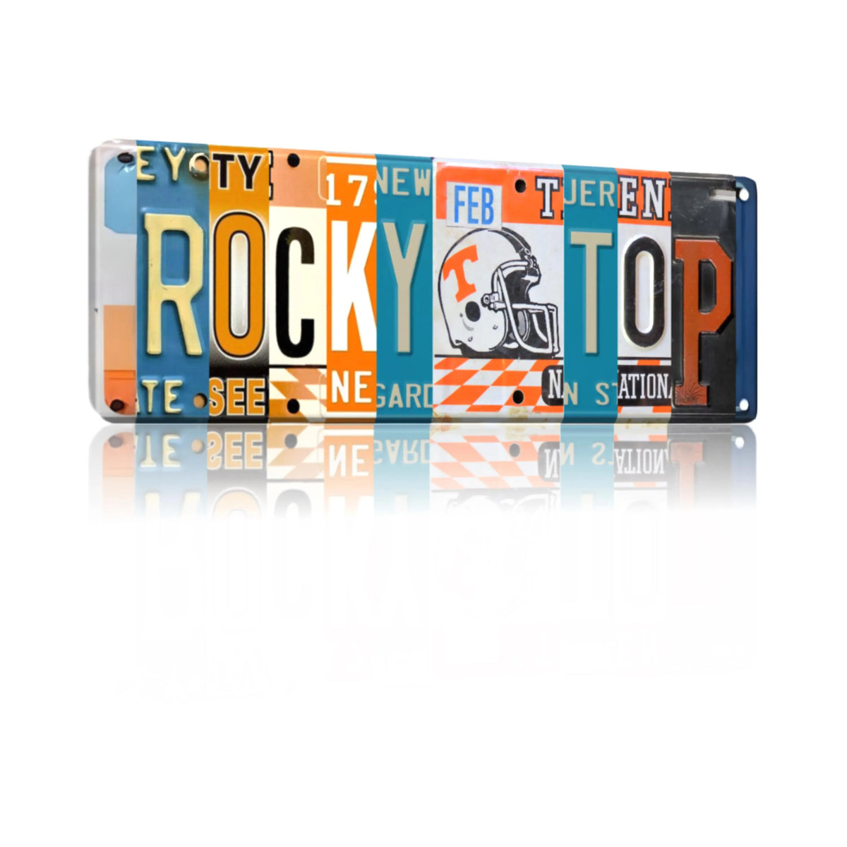 Rocky Top License Plate Sign – Tennessee Volunteers Metal Wall Art | UTK Dorm & Fan Cave Decor Gift 16×6