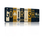 Go Irish License Plate Sign – Notre Dame Fighting Irish Metal Wall Art | Navy and Gold Dorm, Fan Cave & Game Day Decor (16×6)