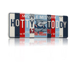 Hotty Toddy License Plate Sign – Ole Miss Rebels Metal Wall Art | Navy and Cardinal Fan Cave, Dorm & Game Day Decor (16×6)