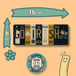 Go Irish License Plate Sign – Notre Dame Fighting Irish Metal Wall Art | Navy and Gold Dorm, Fan Cave & Game Day Decor (16×6)