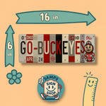 Go-Buckeyes License Plate Sign – Ohio State Buckeyes Metal Wall Art | OSU, Scarlet and Gray Fan Cave, Dorm & Game Day Decor (16×6)
